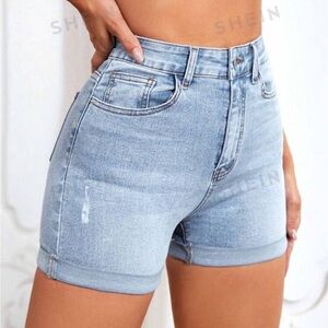 Light Wash Denim Shorts